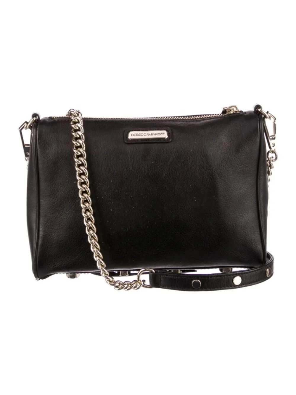 Rebecca Minkoff Mini 5-Zip Black Leather Crossbody Bag